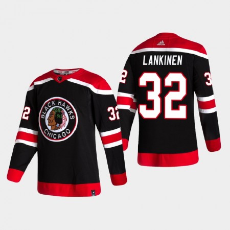 Mænd NHL Chicago Blackhawks Trøje Kevin Lankinen 32 2020-21 Reverse Retro Authentic